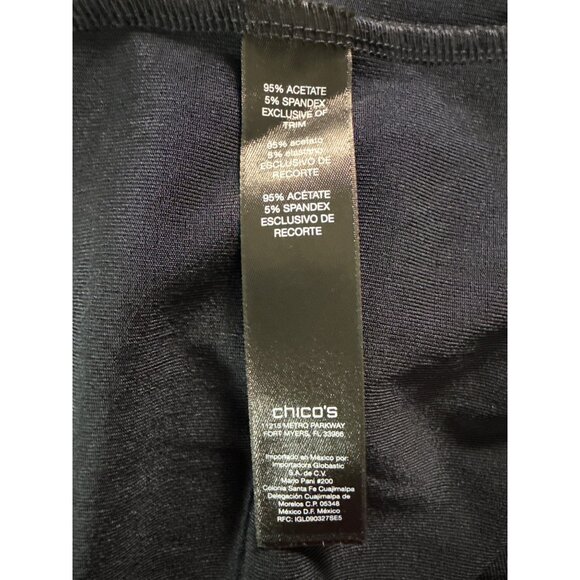 Travelers By Chicos Womens Navy Blue Long Sleeve Top Size 3 Acetate Spandex - Picture 5 of 7